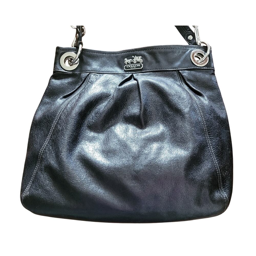 Coach Hippie Leather Shoulder Bag w Crossbody Strap Black K0993-14577 Vintage